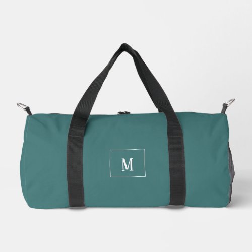 Custom monogram teal green all over duffle bag