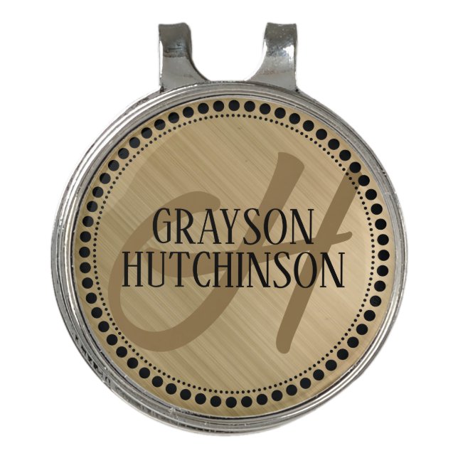 Custom Monogram Template Golf Hat Clip (Front)