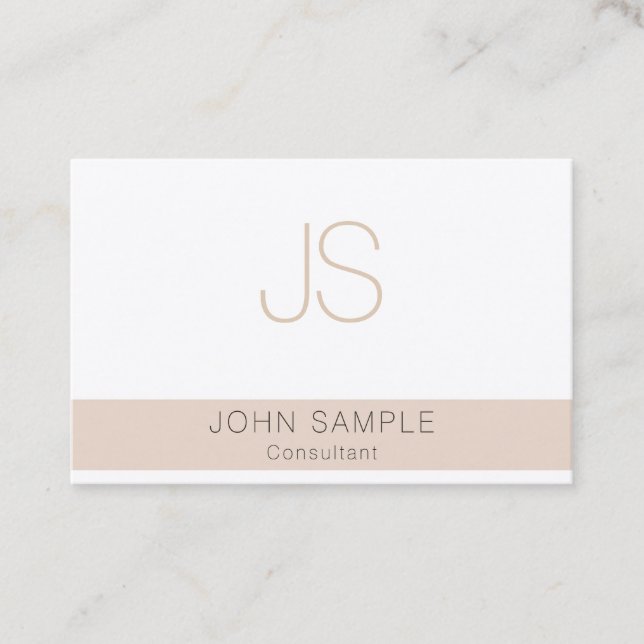 Custom Monogram Template Modern Professional Business Card (Front)