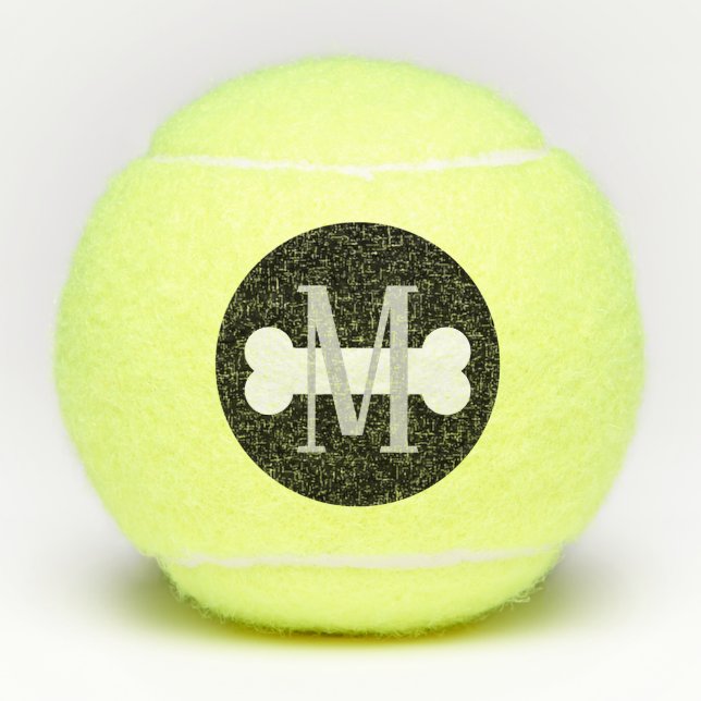 Custom monogram tennis balls for new pet dog (Front)