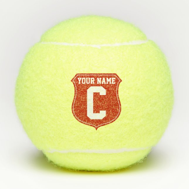 Custom monogram tennis balls for player or coach (Front)