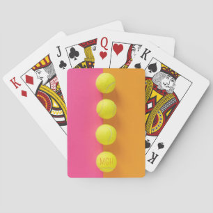 Custom Monogram Tennis Balls Poker Cards
