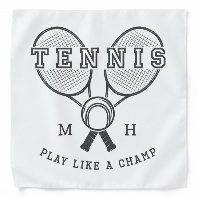 Custom monogram TENNIS Bandana (Front)