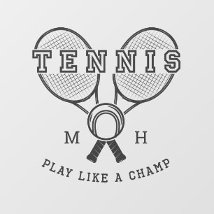 Custom monogram TENNIS Window Cling