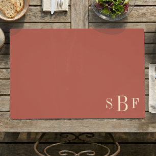 Custom Monogram Terracotta Boho Modern Dining  Placemat