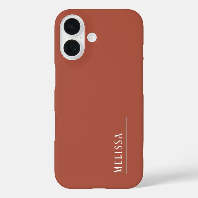 Custom monogram, terracotta color  Case-Mate iPhone case (Back)