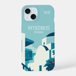 Custom Monogram & Text Greece iPhone 15 Case
