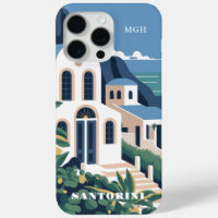 Custom Monogram & Text Santorini Greece