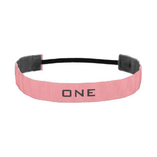 Custom monogram thin non slip coral pink headband