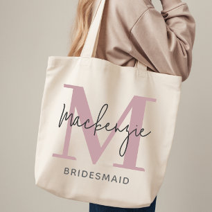 Custom Monogram Tote Bag Elegant Gift for Bride