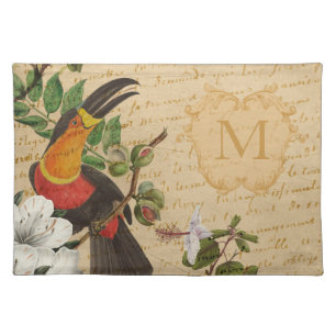 Custom Monogram Toucan Cloth Placemat