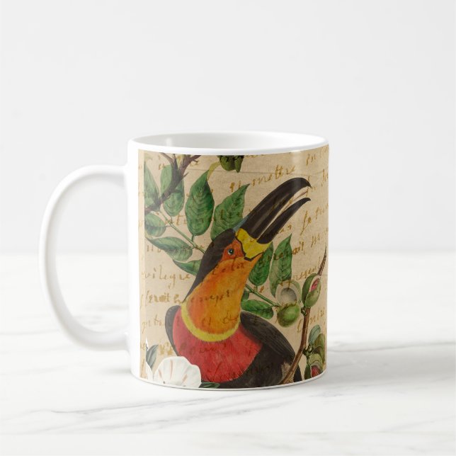 Custom Monogram Toucan Coffee Mug (Left)