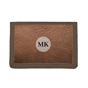 Custom Monogram Tri-fold Wallet