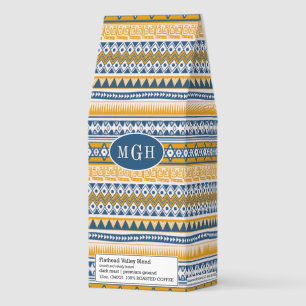 Custom Monogram Tribal Pattern Roasted Coffee