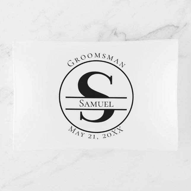 Custom Monogram Trinket Tray (Front)