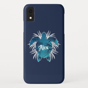 Custom Monogram   Tropical Hawaiian Aloha Turtle iPhone XR Case