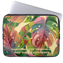Custom Monogram Tropical Leaves Colorful Laptop