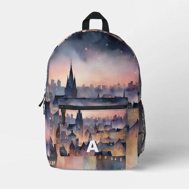 Custom Monogram Urban Twilight Backpack  (Front)