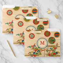Custom Monogram Vintage Japanese Floral