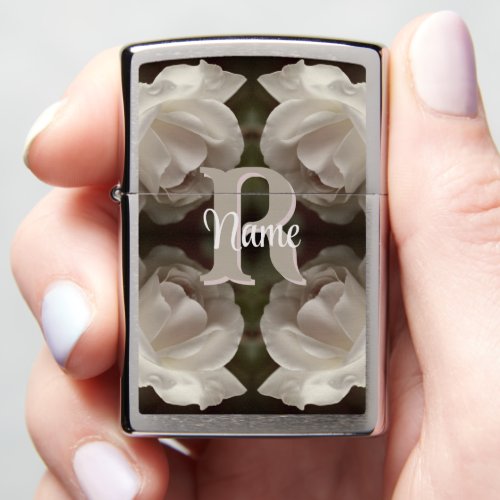 Custom Monogram Vintage Roses Personalized Zippo Lighter