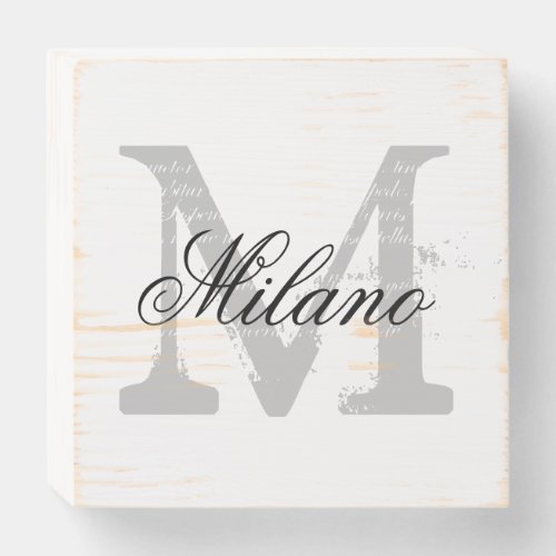 Custom monogram vintage Wooden Box Sign