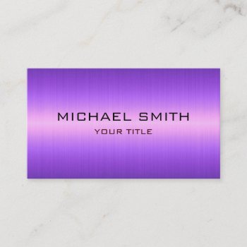 Custom Monogram Violet Stainless Steel Metal Business Card by nhanyi at Zazzle