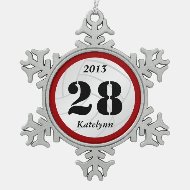 Custom Monogram Volleyball Ornament (Front)