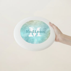 Custom monogram Watercolor Splash frisbee