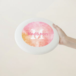 Custom monogram Watercolor Splash frisbee
