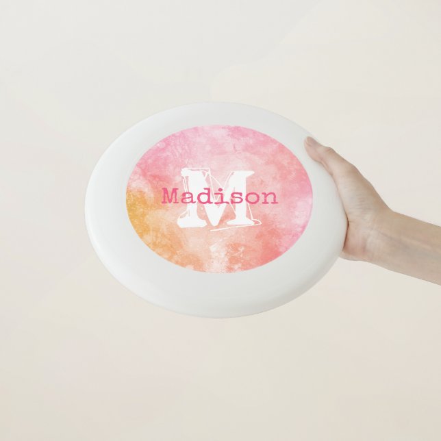 Custom monogram Watercolor Splash frisbee (In Hand)