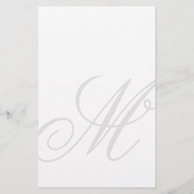 Custom monogram watermark image stationery paper (Front)