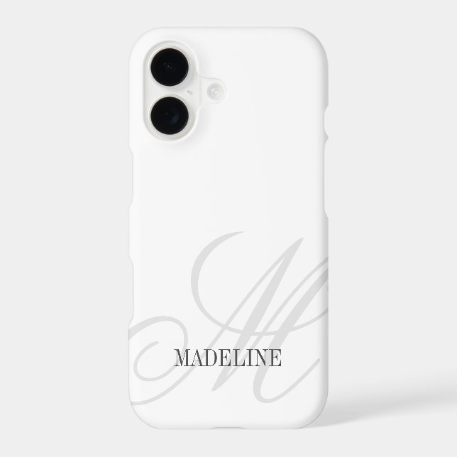 Custom monogram watermark logo chic white Case-Mate iPhone case (Back)