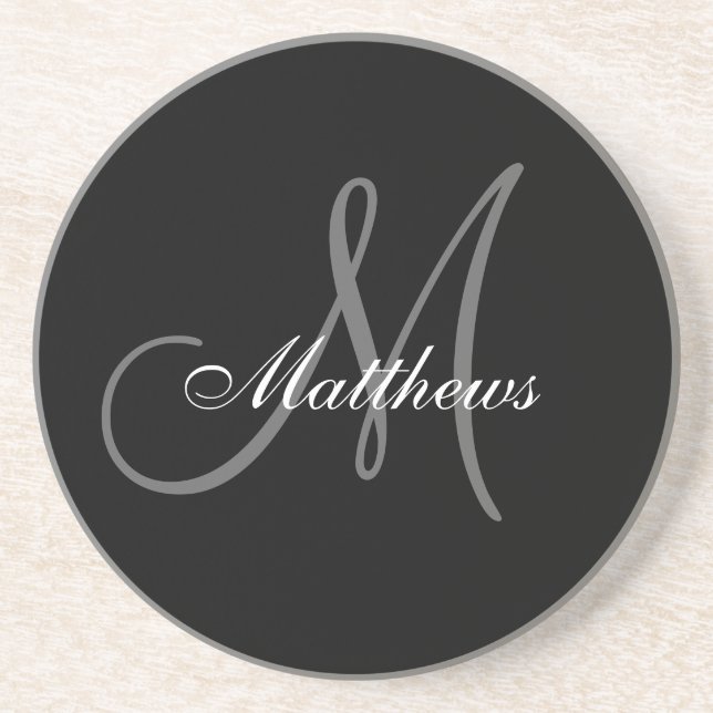 Custom Monogram Wedding Anniversary Coaster (Front)