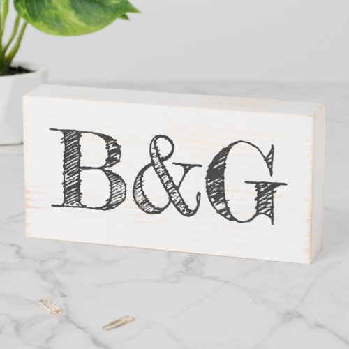 Custom monogram wedding decor wooden box sign 