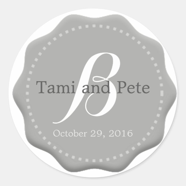Custom Monogram Wedding Envelope Seals & Stickers (Front)