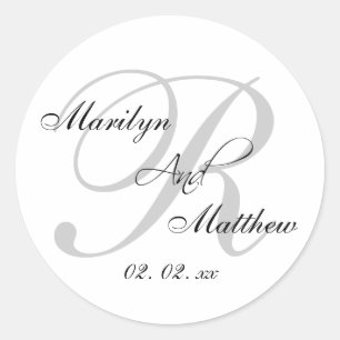 Custom Monogram Wedding Favor Sticker