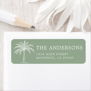 Custom Monogram Wedding Logo Palm Tree Label