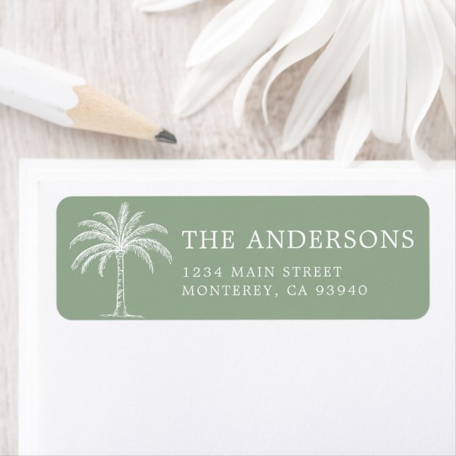 Custom Monogram Wedding Logo Palm Tree Label (Insitu)