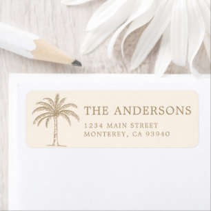 Custom Monogram Wedding Logo Palm Tree Label