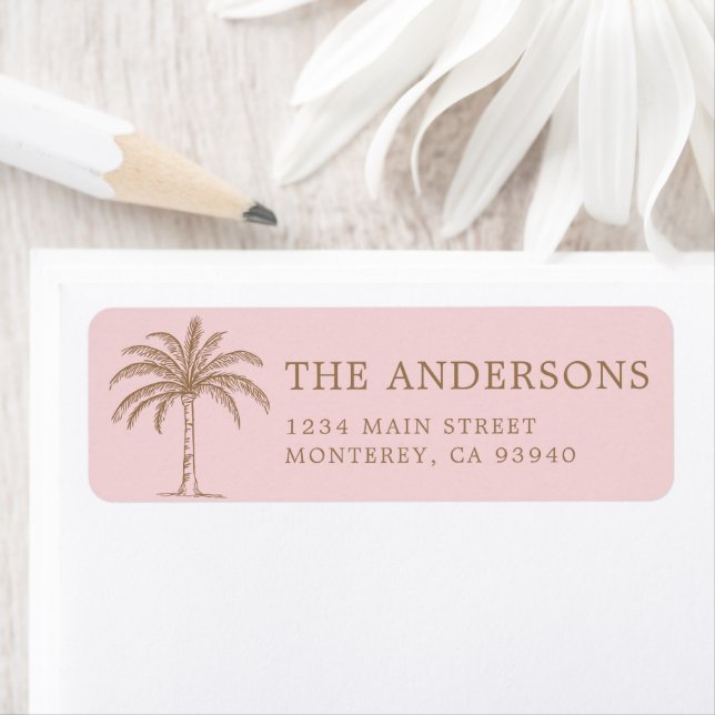 Custom Monogram Wedding Logo Palm Tree Label (Insitu)