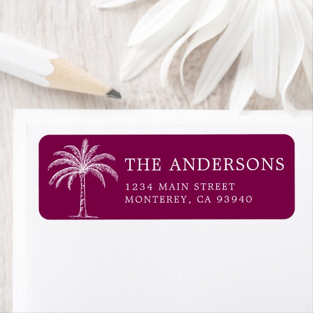 Custom Monogram Wedding Logo Palm Tree Label (Insitu)