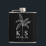 Custom Monogram Wedding Logo Palm Tree Tote Bag Fl Flask<br><div class="desc">Custom Monogram Wedding Logo Palm Tree Tote Bag,  Save The Date</div>