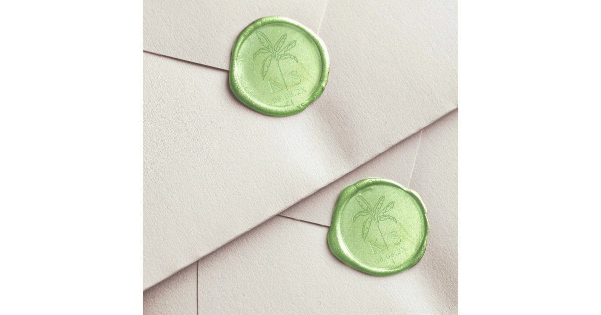 Adhesive Wax Seals / Seal / Sticker / Minimalist Flora / Palm Tree Leaf /  Leaves 