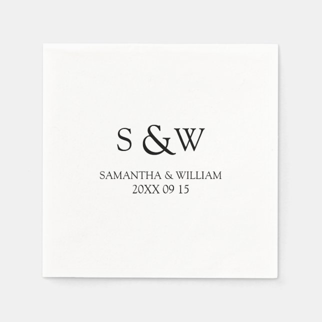 Custom Monogram Wedding Napkins (Front)