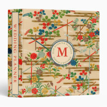 Custom Monogram Wedding Planner Vintage Floral