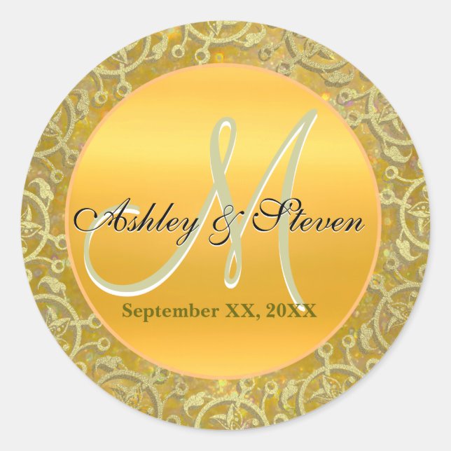 Custom Monogram Wedding Stickers (Front)