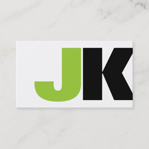 Custom Monogram White Business Card