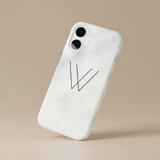 Custom Monogram White Marble iPhone 17 Case