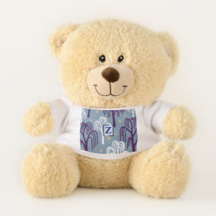 Custom Monogram Willow Tree Blue Small Teddy Bear