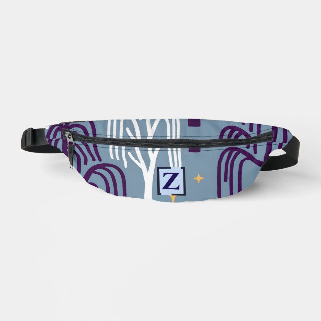 Custom Monogram Willow Tree Pattern  Fanny Pack (Front)
